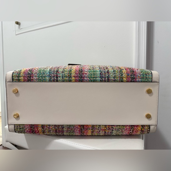 NWT Kate Spade New York Parchment Tweed Large Manhattan tote bag $498 - Picture 7 of 13